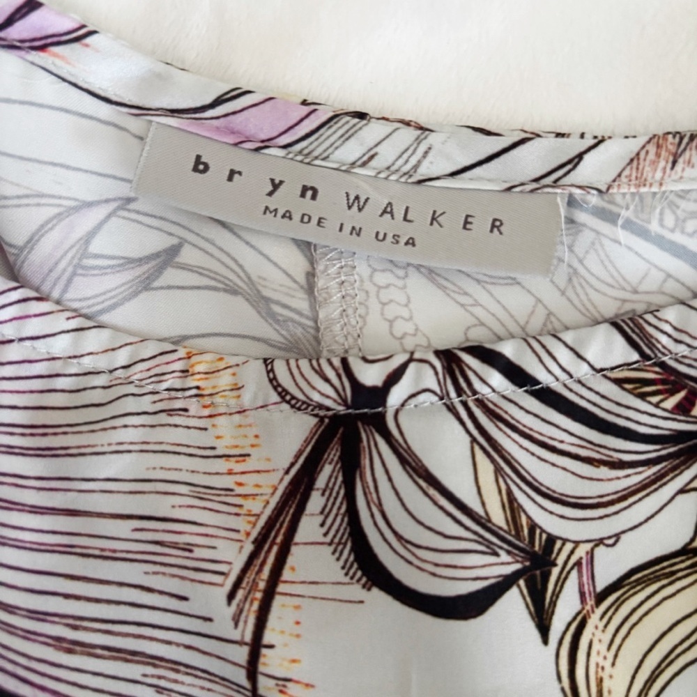 Bryn Walker Botanical Print Dolman Sleeve Top XS Art To Wear - Picture 4 of 7